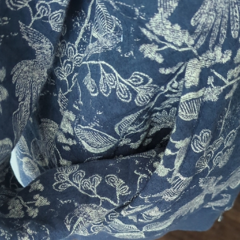 Frank + Oak Quilted Botanical Print Design Jacket in Rich Navy - Picture 3 of 10